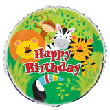 18 inch Animal Jungle Happy Birthday Foil Balloon (1)