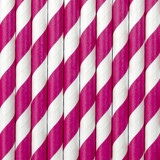 Dark Pink Striped Paper Straws (10) Dark Pink Striped Paper Straws (10)