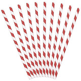 Red Striped Paper Straws (10)