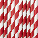 Red Striped Paper Straws (10) Red Striped Paper Straws (10)