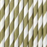 Gold Striped Paper Straws (10) Gold Striped Paper Straws (10)