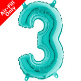 14 inch Tiffany Blue Number 3 Foil Balloon (1)