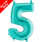 14 inch Tiffany Blue Number 5 Foil Balloon (1)