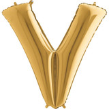 40 inch Gold Letter V Foil Balloon (1)