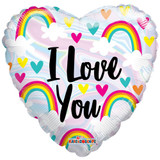 18 inch I Love You Rainbows Foil Balloon (1)