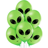 10 inch Alien Face Latex Balloons (6)