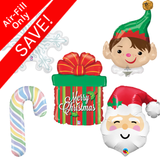 Air Filled Christmas Foil Balloons.