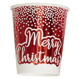 Merry Christmas Red & White Dots Paper Cups (8)