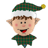 32 inch Tartan Elf Head Foil Balloon (1)