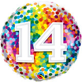 18 inch Rainbow Confetti 14 Foil Balloon (1)