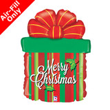 14 inch Christmas Present Foil Balloon (1) - UNPACKAGED