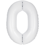 34 inch Unique Matte White Number 0 Foil Balloon (1)