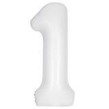 34 inch Unique Matte White Number 1 Foil Balloon (1)