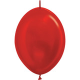 12" Metallic Red Link-O-Loon Latex Balloons (50)