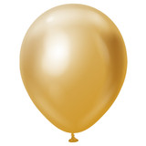 12" Mirror Gold Kalisan Latex Balloons (50)