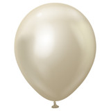 12" Mirror White Gold Kalisan Latex Balloons (50)