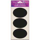 Oval Chalkboard Craft Stickers - 90mm x 55mm (6)