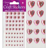 Heart Light Pink Diamante Craft Stickers (1)
