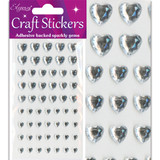 Heart Silver Diamante Craft Stickers (1)