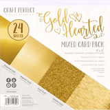 Gold Hearted Mixed Card Sheets -  6" x 6" (24)