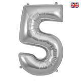 34 inch Oaktree Silver Number 5 Foil Balloon (1)