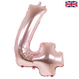 34 inch Oaktree Rose Gold Number 4 Foil Balloon (1)