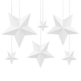 White Stars Hanging Decorations Kit (6)