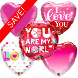 18 inch Qualatex Valentine's Foil Pack (25 Balloons)