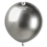 19" Shiny Silver Gemar Latex Balloons (25)