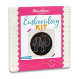 Elephant Black Embroidery Hoop Kit (1)