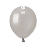 5" Metallic Silver Gemar Latex Balloons (50)