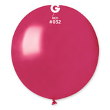 19" Metallic Bright Red Gemar Latex Balloons (25)