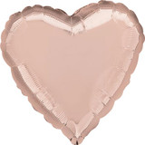 18" Amscan Rose Gold Heart Foil Balloon (1) - UNPACKAGED