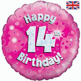 18 inch Happy 14th Birthday Pink Foil Balloon (1)