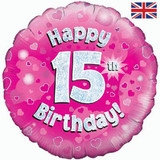 18 inch Happy 15th Birthday Pink Foil Balloon (1)