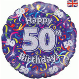 18 inch Birthday Streamers 50th Foil Balloon (1)