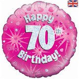 18 inch Happy 70th Birthday Pink Foil Balloon (1)