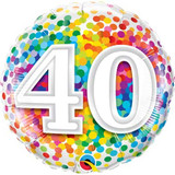 18 inch Rainbow Confetti 40 Foil Balloon (1)