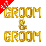 GROOM & GROOM - 16 inch Gold Foil Letter Balloon Pack (1)