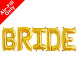 BRIDE - 16 inch Gold Foil Letter Balloon Pack (1)