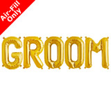 GROOM - 16 inch Gold Foil Letter Balloon Pack (1)