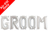 GROOM - 16 inch Silver Foil Letter Balloon Pack (1)