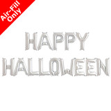 HAPPY HALLOWEEN - 16 inch Silver Foil Letter Balloon Pack (1)