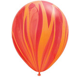 11" Red Orange Rainbow SuperAgate Latex Balloons (25)