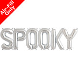 SPOOKY - 16 inch Silver Foil Letter Balloons Pack (1)