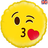 18 inch Oaktree Emoji Kissing Heart Foil Balloon (1)