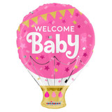 18 inch Welcome Baby Pink Hot Air Balloon Foil Balloon (1)