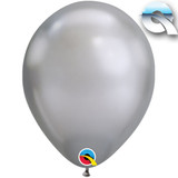 11" Chrome Silver Latex Balloons (25)