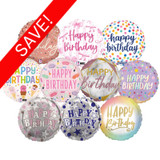 18 inch What's On Trend Birthday Balloon Pack (50 Balloons)