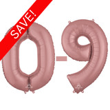 34 inch Anagram Rose Gold Numbers Starter Kit - 36 Balloons